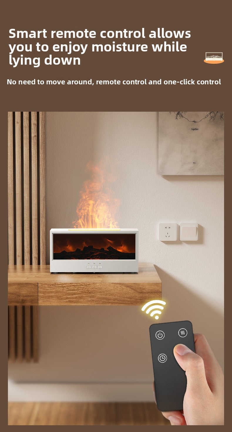 New Retro Fireplace Aromatherapy Machine Colorful Timer Remote Control Simulated 3D Flame Ultrasonic Essential Oil Fragrance Machine