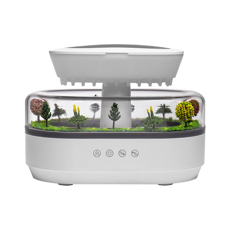 Cross-Border New Micro Landscape Aromatherapy Machine Household Ultrasonic Colorful Gradient Atmosphere Light White Noise Raindrop Fragrance Machine