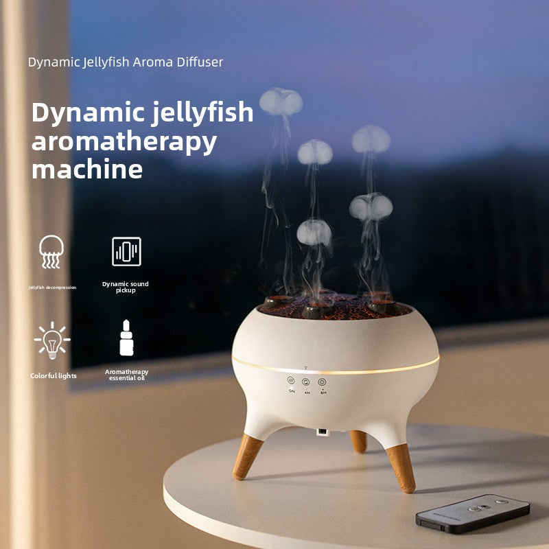 New Multi-Spray Jellyfish Aromatherapy Machine Home Desktop Large Mist Volume Smoke Ring Colorful Flame Fragrance Machine Gift