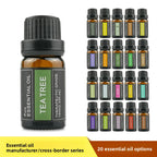 Cross-Border Plant Essential Oil In Stock 10ml Lavender Rose Jasmine Skincare Aromatherapy Massage Oil Essential Oil Sample