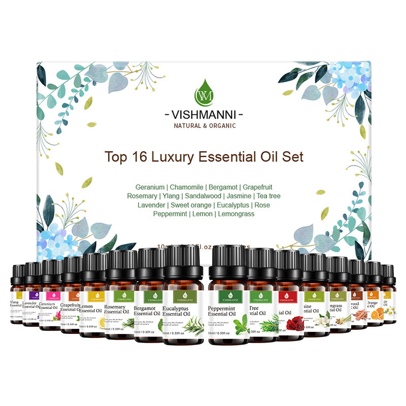 100% Pure Essential Oils Set Aromatherapy for Home Diffuser Natural Plant Extracts Long Lasting Fresh Air Water Soluble Aromatherapy Kit