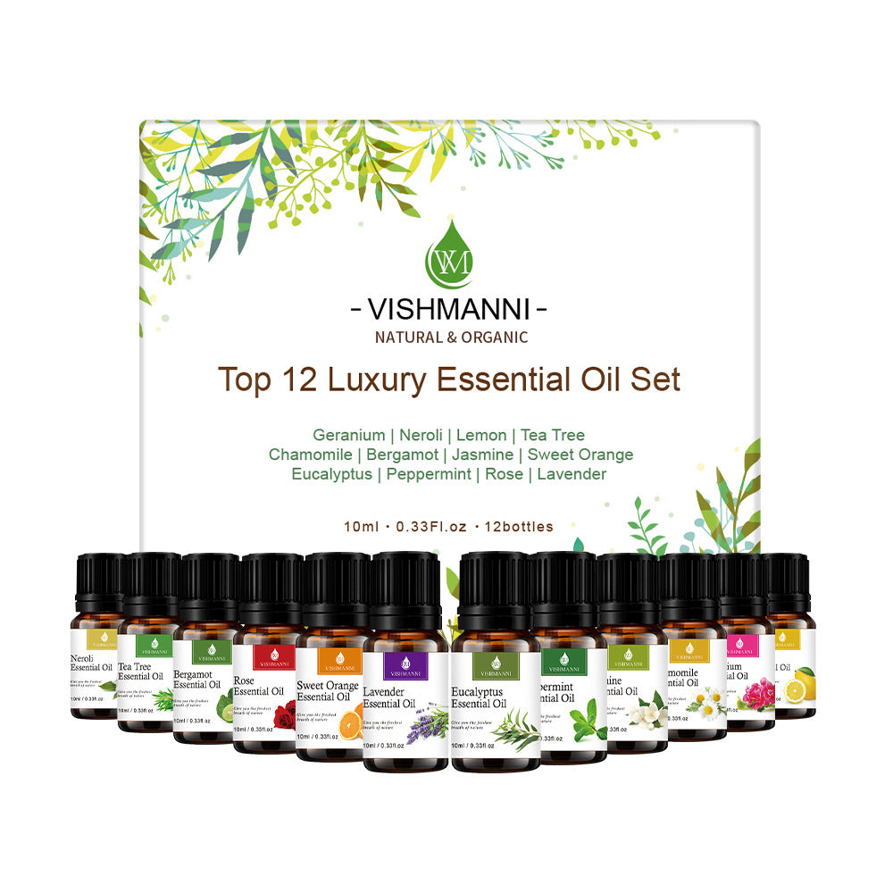 100% Pure Essential Oils Set Aromatherapy for Home Diffuser Natural Plant Extracts Long Lasting Fresh Air Water Soluble Aromatherapy Kit