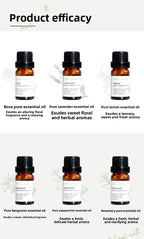 Cross-Border Plant Single Aromatherapy Essential Oil 10ml Lavender Rose Lemon Rosemary Bergamot Black Pepper Essential Oil