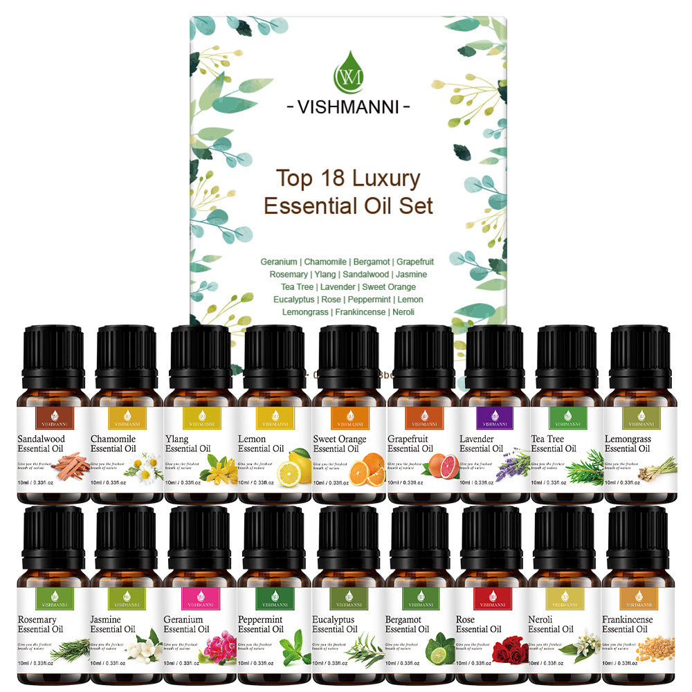 100% Pure Essential Oils Set Aromatherapy for Home Diffuser Natural Plant Extracts Long Lasting Fresh Air Water Soluble Aromatherapy Kit