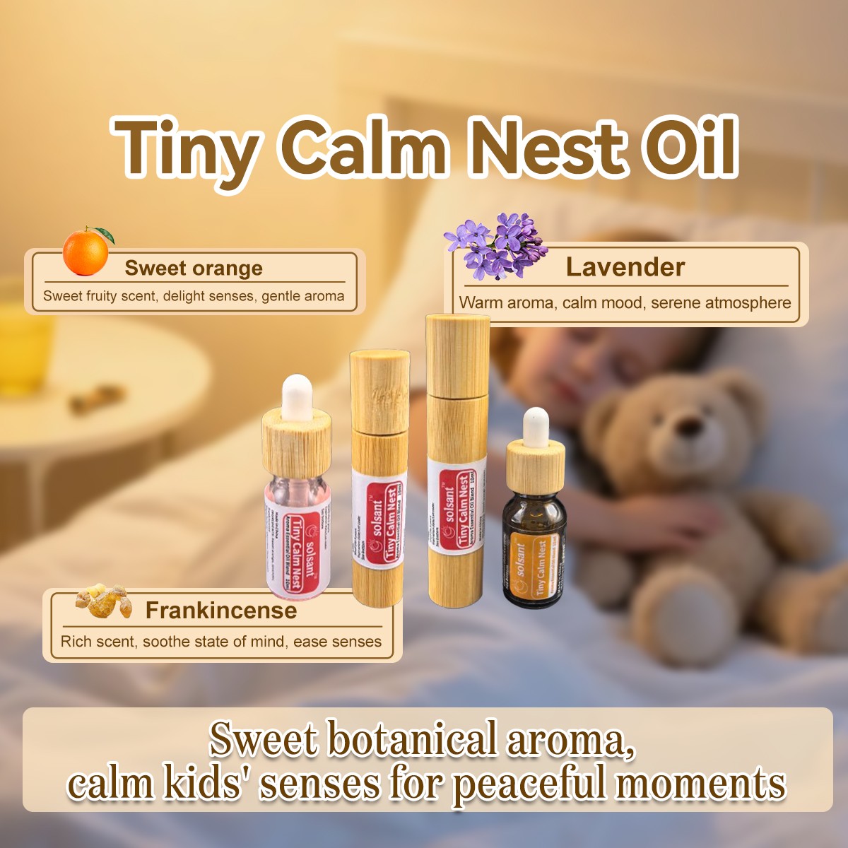 iny Calm Nest Oil - Kid-Friendly Aromatherapy Blend (Lavender/Sweet Orange) for Peaceful Moments