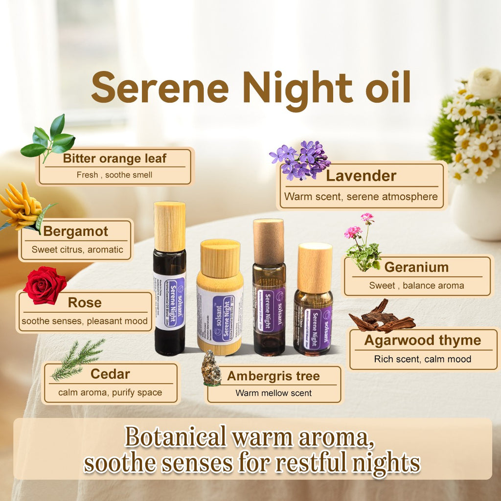 Serene Night Oil - Lavender & Rose Aromatherapy Roll-On for Restful Sleep & Calm Nights