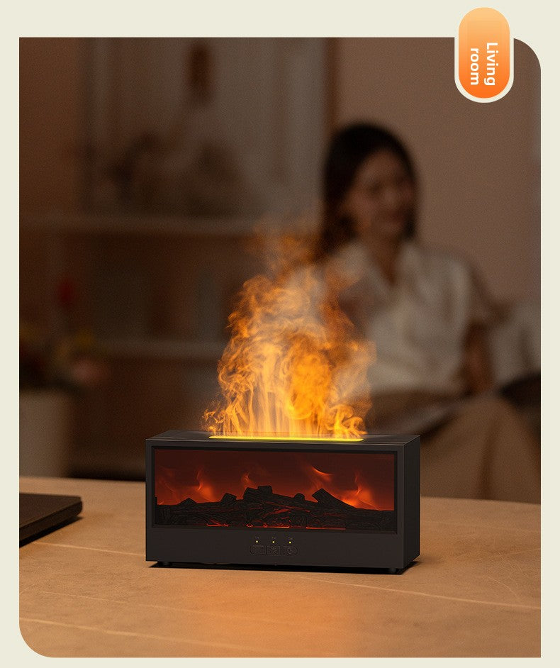 New Retro Fireplace Aromatherapy Machine Colorful Timer Remote Control Simulated 3D Flame Ultrasonic Essential Oil Fragrance Machine