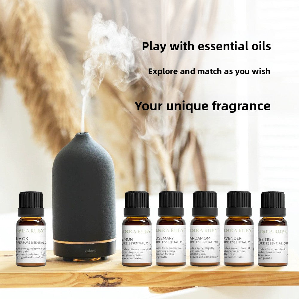 Cross-Border Plant Single Aromatherapy Essential Oil 10ml Lavender Rose Lemon Rosemary Bergamot Black Pepper Essential Oil