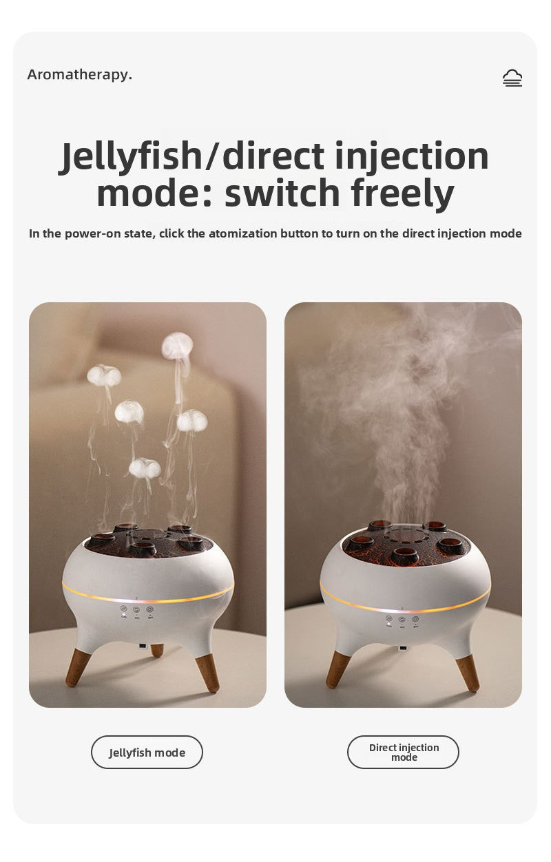New Multi-Spray Jellyfish Aromatherapy Machine Home Desktop Large Mist Volume Smoke Ring Colorful Flame Fragrance Machine Gift