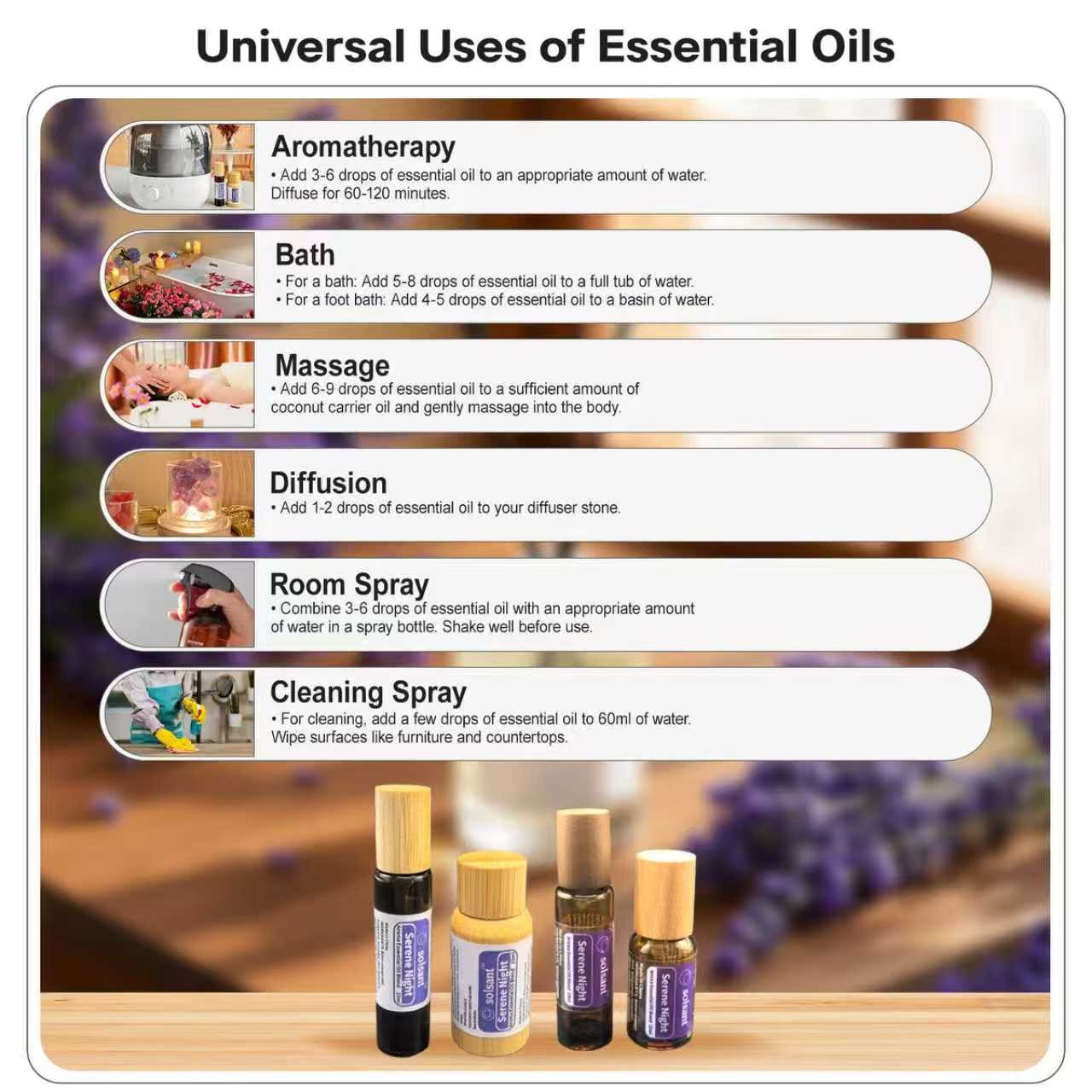 Serene Night Oil - Lavender & Rose Aromatherapy Roll-On for Restful Sleep & Calm Nights