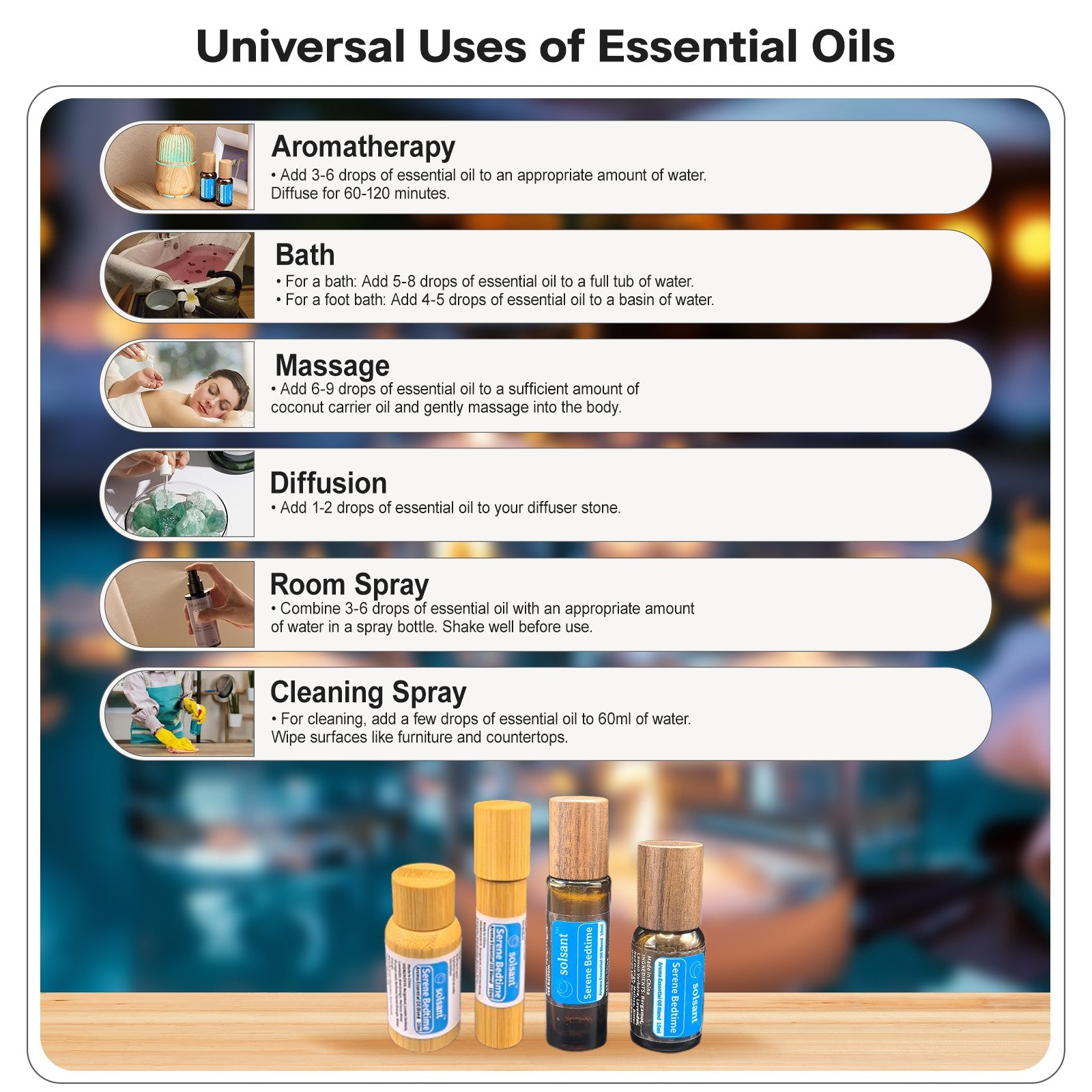 Serene Bedtime Oil - Natural Lavender & Citrus Aromatherapy Blend for Relaxation & Better Sleep