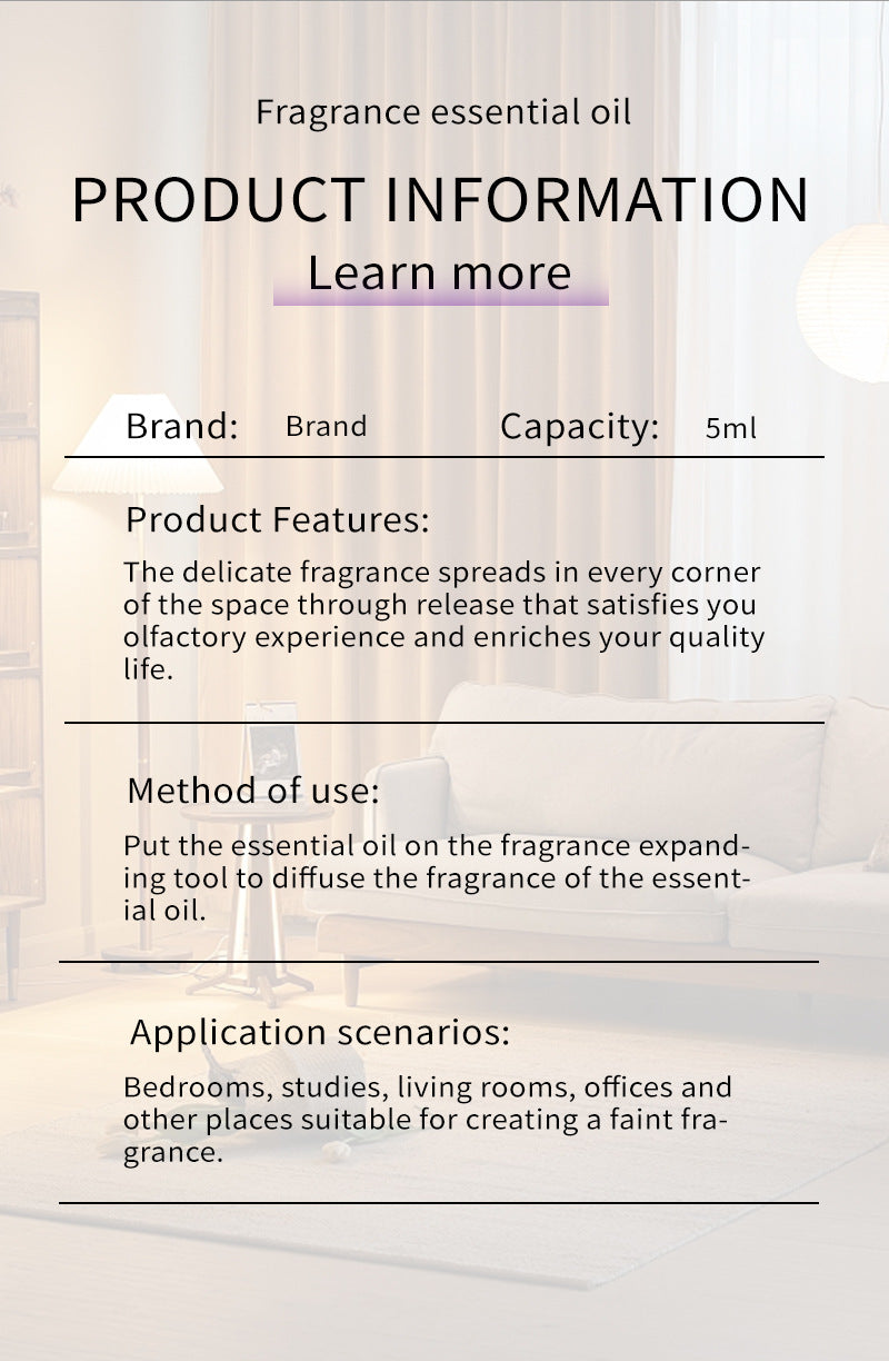 Cross-Border English Water-Soluble Aromatherapy Essential Oil 5ML Plant Essential Oil Suitable for Bedroom Humidifier Diffuser Aromatherapy Essential Oil