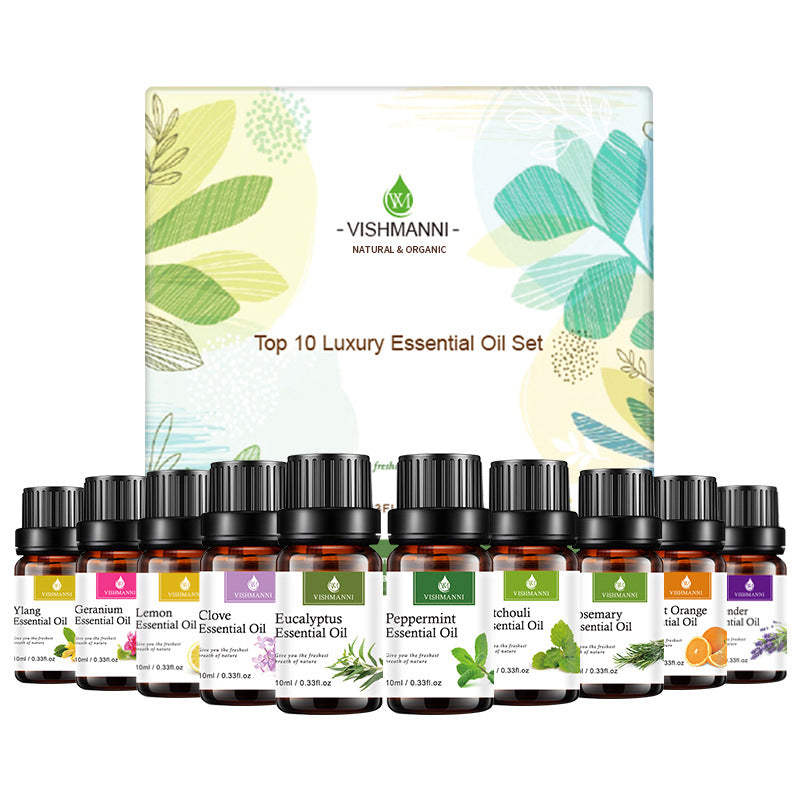 100% Pure Essential Oils Set Aromatherapy for Home Diffuser Natural Plant Extracts Long Lasting Fresh Air Water Soluble Aromatherapy Kit