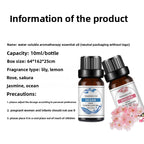 10ml Water-Soluble Aromatherapy Essential Oil for Fresh Fragrance, Humidifier Diffuser, Long-Lasting Scent, Cross-Border Hot Item
