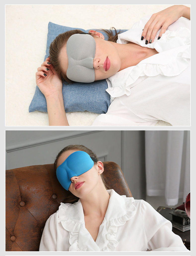3D Contoured Sleep Mask for Men Women, Super Soft Memory Foam Light Blocking Eye Mask with Adjustable Strap, Ideal for Travel Work Naps