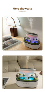 Cross-Border New Micro Landscape Aromatherapy Machine Household Ultrasonic Colorful Gradient Atmosphere Light White Noise Raindrop Fragrance Machine
