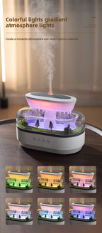 Cross-Border New Micro Landscape Aromatherapy Machine Household Ultrasonic Colorful Gradient Atmosphere Light White Noise Raindrop Fragrance Machine