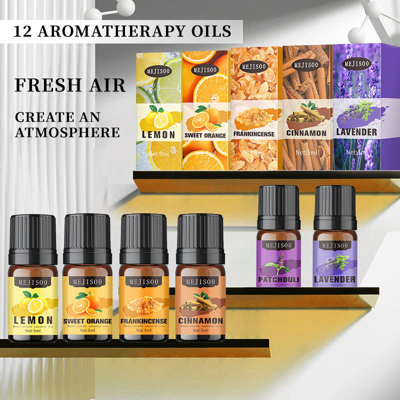 Cross-Border English Water-Soluble Aromatherapy Essential Oil 5ML Plant Essential Oil Suitable for Bedroom Humidifier Diffuser Aromatherapy Essential Oil