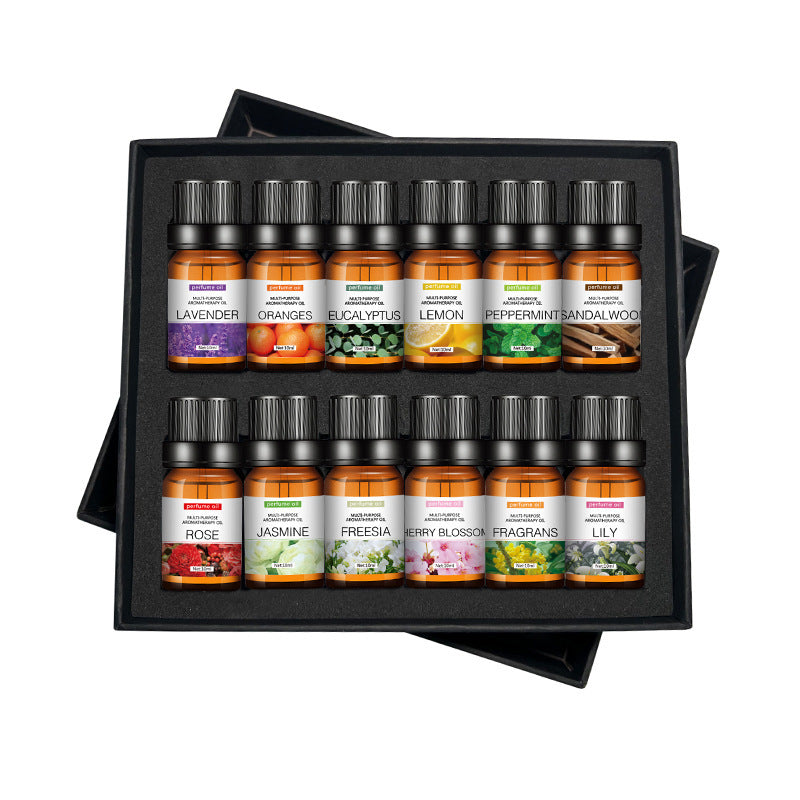 10ML *12 Pieces Home Bedroom Car Aromatherapy Water-Soluble Humidifier Aromatherapy Essential Oil Set
