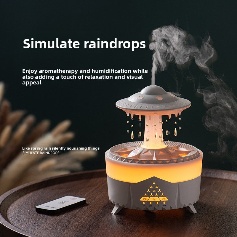 Cross-Border Hot-Selling Creative Imitation Raindrop Humidifier Aromatherapy Machine Indoor Colorful Light Large Mist Volume Ultrasonic Humidifier