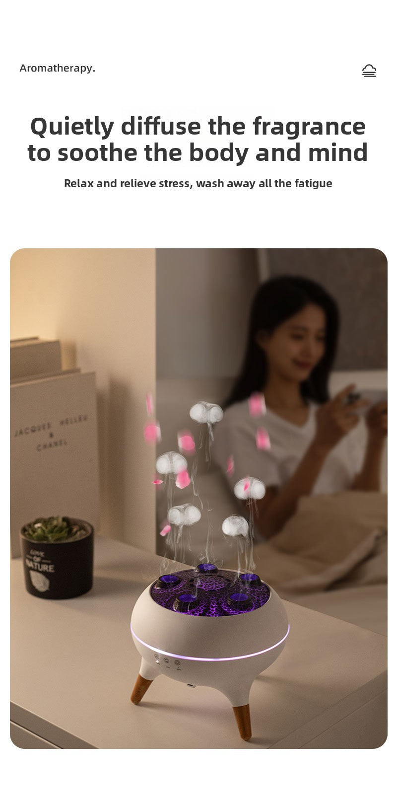 New Multi-Spray Jellyfish Aromatherapy Machine Home Desktop Large Mist Volume Smoke Ring Colorful Flame Fragrance Machine Gift