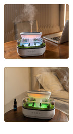 Cross-Border New Micro Landscape Aromatherapy Machine Household Ultrasonic Colorful Gradient Atmosphere Light White Noise Raindrop Fragrance Machine