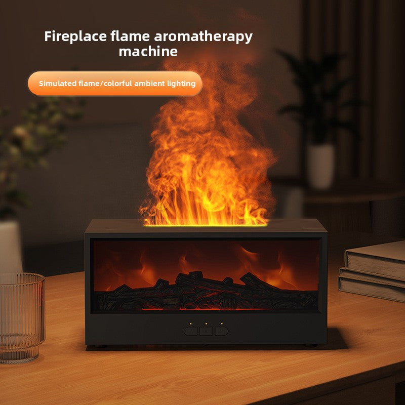 New Retro Fireplace Aromatherapy Machine Colorful Timer Remote Control Simulated 3D Flame Ultrasonic Essential Oil Fragrance Machine