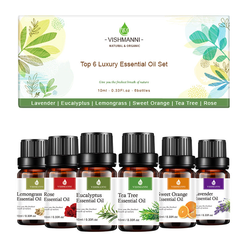 100% Pure Essential Oils Set Aromatherapy for Home Diffuser Natural Plant Extracts Long Lasting Fresh Air Water Soluble Aromatherapy Kit