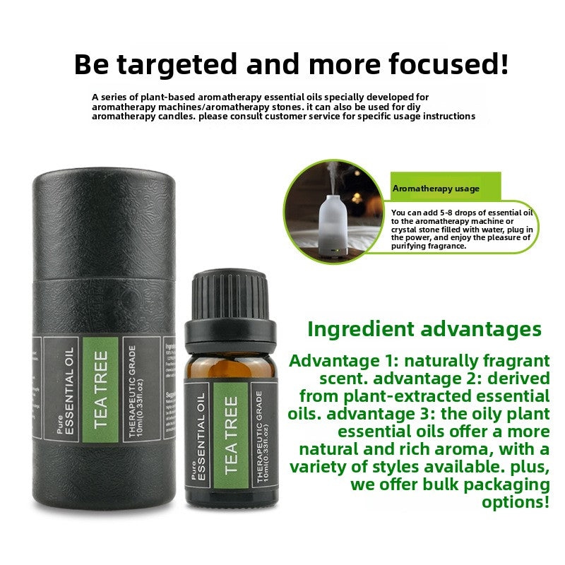 Cross-Border Plant Essential Oil In Stock 10ml Lavender Rose Jasmine Skincare Aromatherapy Massage Oil Essential Oil Sample