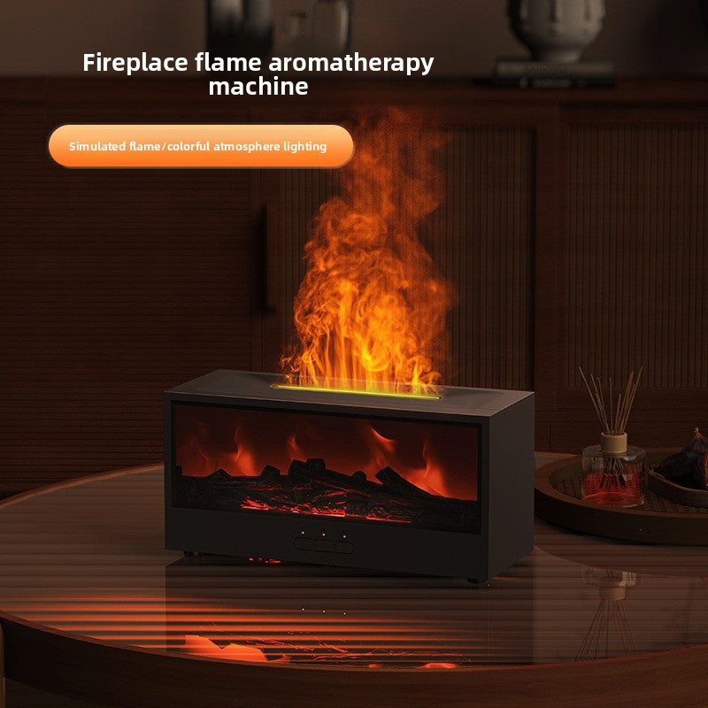 New Retro Fireplace Aromatherapy Machine Colorful Timer Remote Control Simulated 3D Flame Ultrasonic Essential Oil Fragrance Machine
