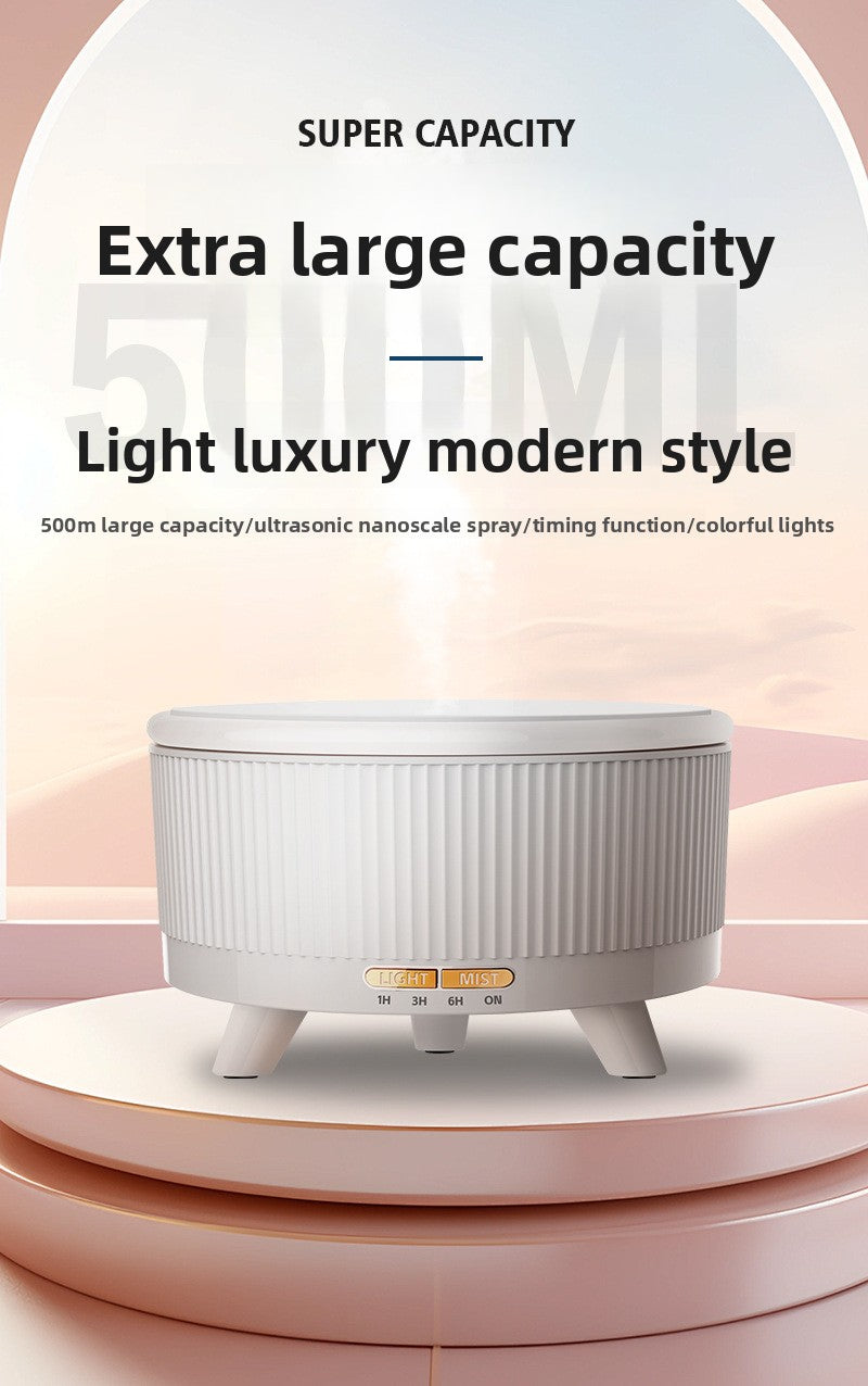 2024 Ultrasonic Large White Aromatherapy Diffuser Wood Grain Household Large Capacity 500ml Humidifier Bedroom Essential Oil Diffuser