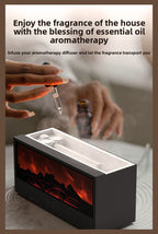 New Retro Fireplace Aromatherapy Machine Colorful Timer Remote Control Simulated 3D Flame Ultrasonic Essential Oil Fragrance Machine