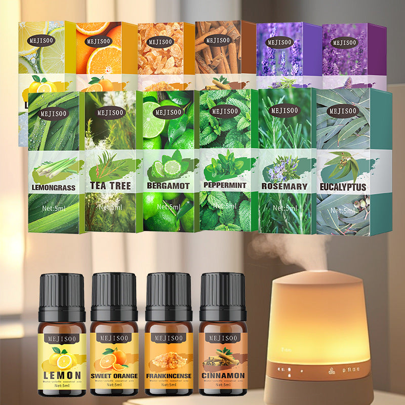 Cross-Border English Water-Soluble Aromatherapy Essential Oil 5ML Plant Essential Oil Suitable for Bedroom Humidifier Diffuser Aromatherapy Essential Oil