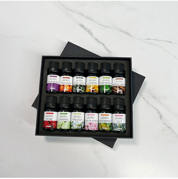 10ML *12 Pieces Home Bedroom Car Aromatherapy Water-Soluble Humidifier Aromatherapy Essential Oil Set