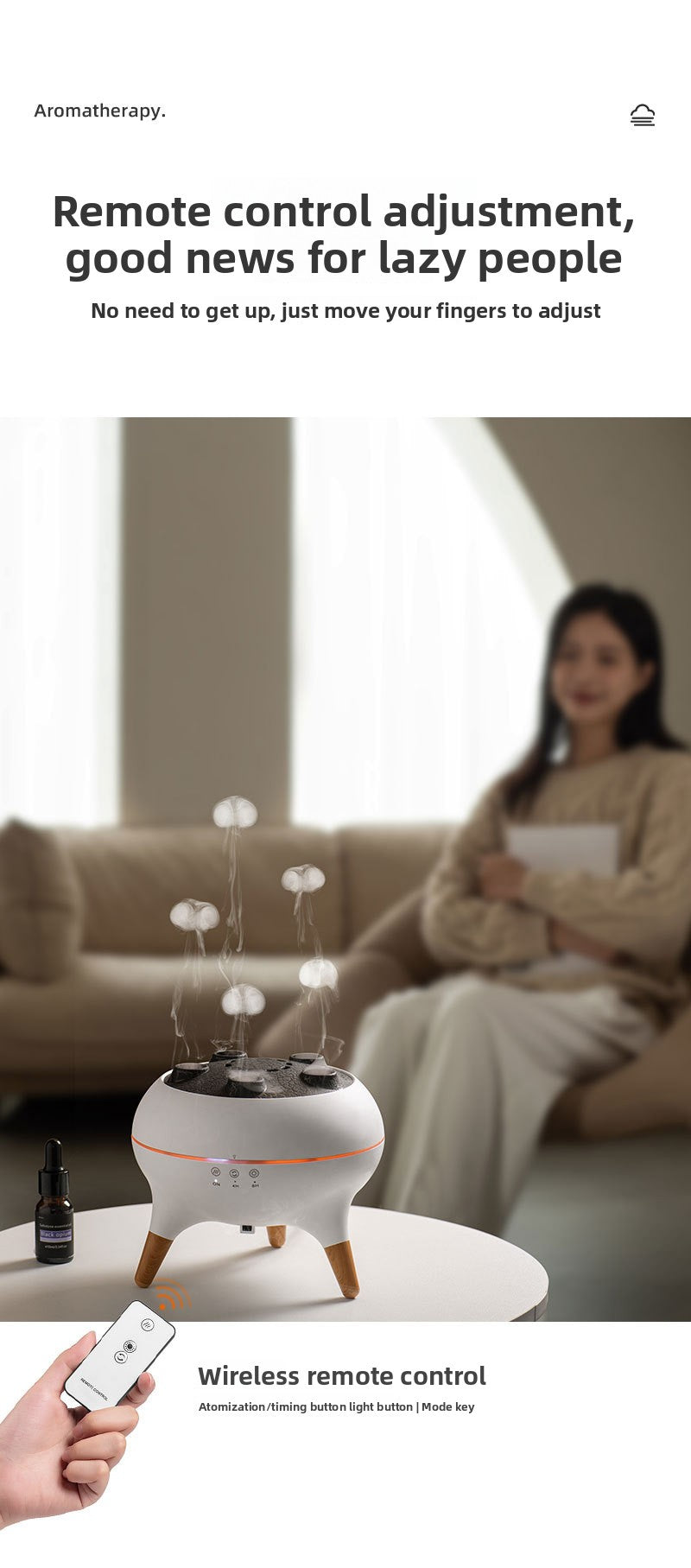 New Multi-Spray Jellyfish Aromatherapy Machine Home Desktop Large Mist Volume Smoke Ring Colorful Flame Fragrance Machine Gift