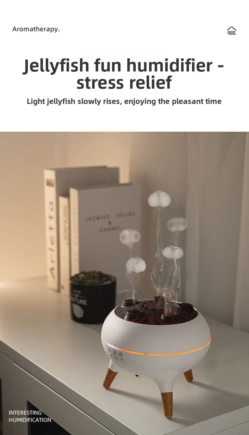 New Multi-Spray Jellyfish Aromatherapy Machine Home Desktop Large Mist Volume Smoke Ring Colorful Flame Fragrance Machine Gift