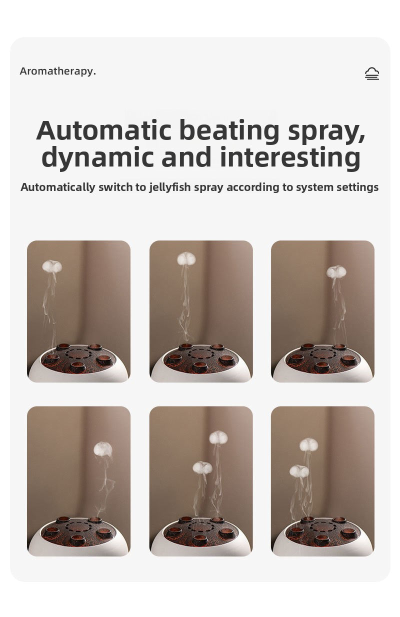 New Multi-Spray Jellyfish Aromatherapy Machine Home Desktop Large Mist Volume Smoke Ring Colorful Flame Fragrance Machine Gift
