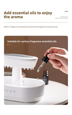 Cross-Border New Micro Landscape Aromatherapy Machine Household Ultrasonic Colorful Gradient Atmosphere Light White Noise Raindrop Fragrance Machine