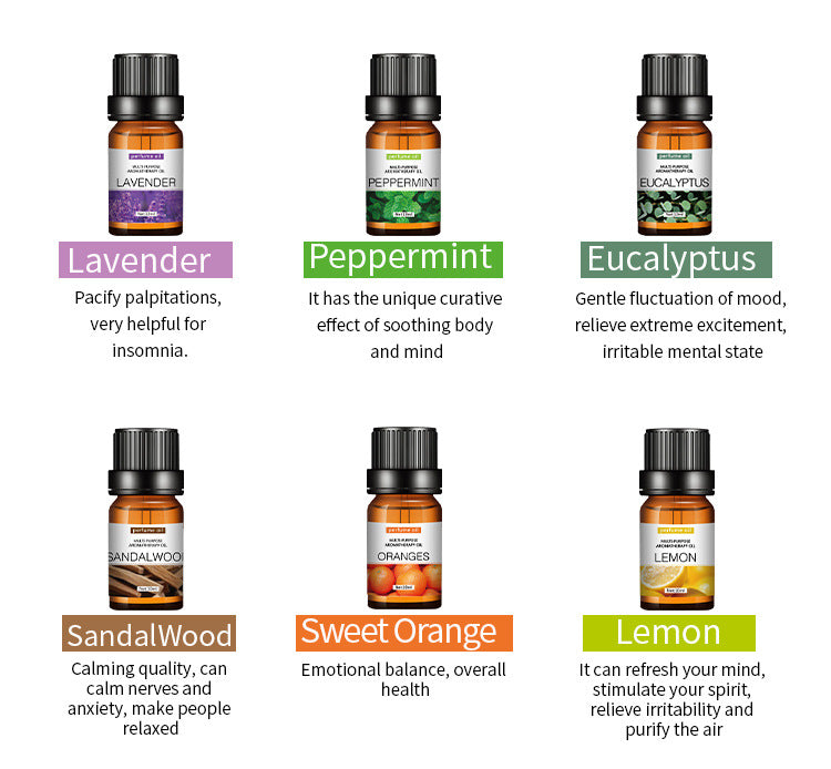 Water-Soluble Aromatherapy Essential Oil 10ml Humidifier Diffuser Stone Gypsum Long-Lasting Incense Set Long-Lasting Fragrance