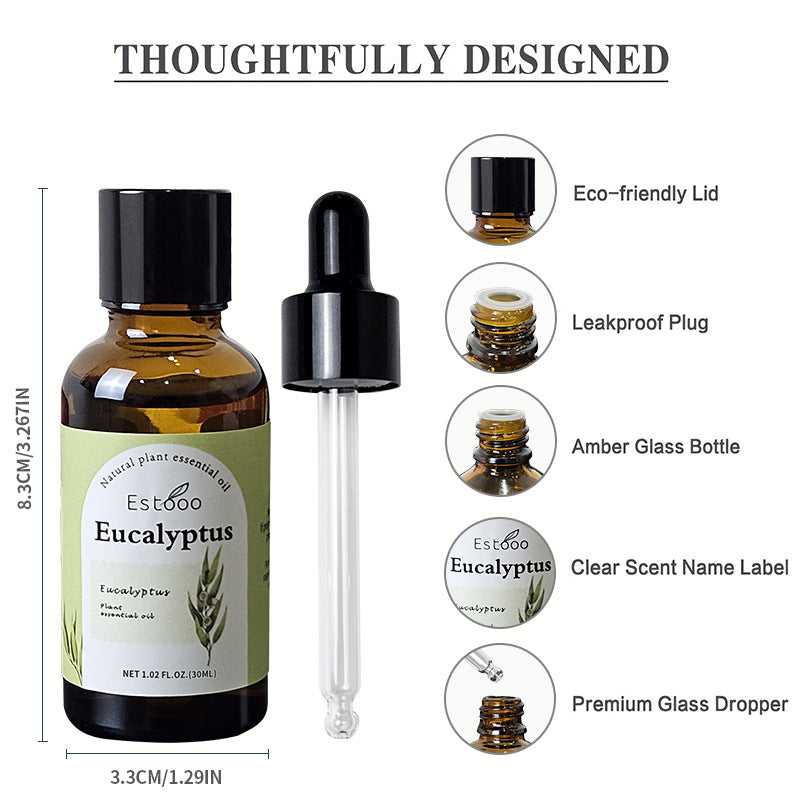 Eucalyptus Essential Oil 30ml Car Hotel Indoor Diffuser Special Flameless Aromatherapy Massage Skincare Plant Oil