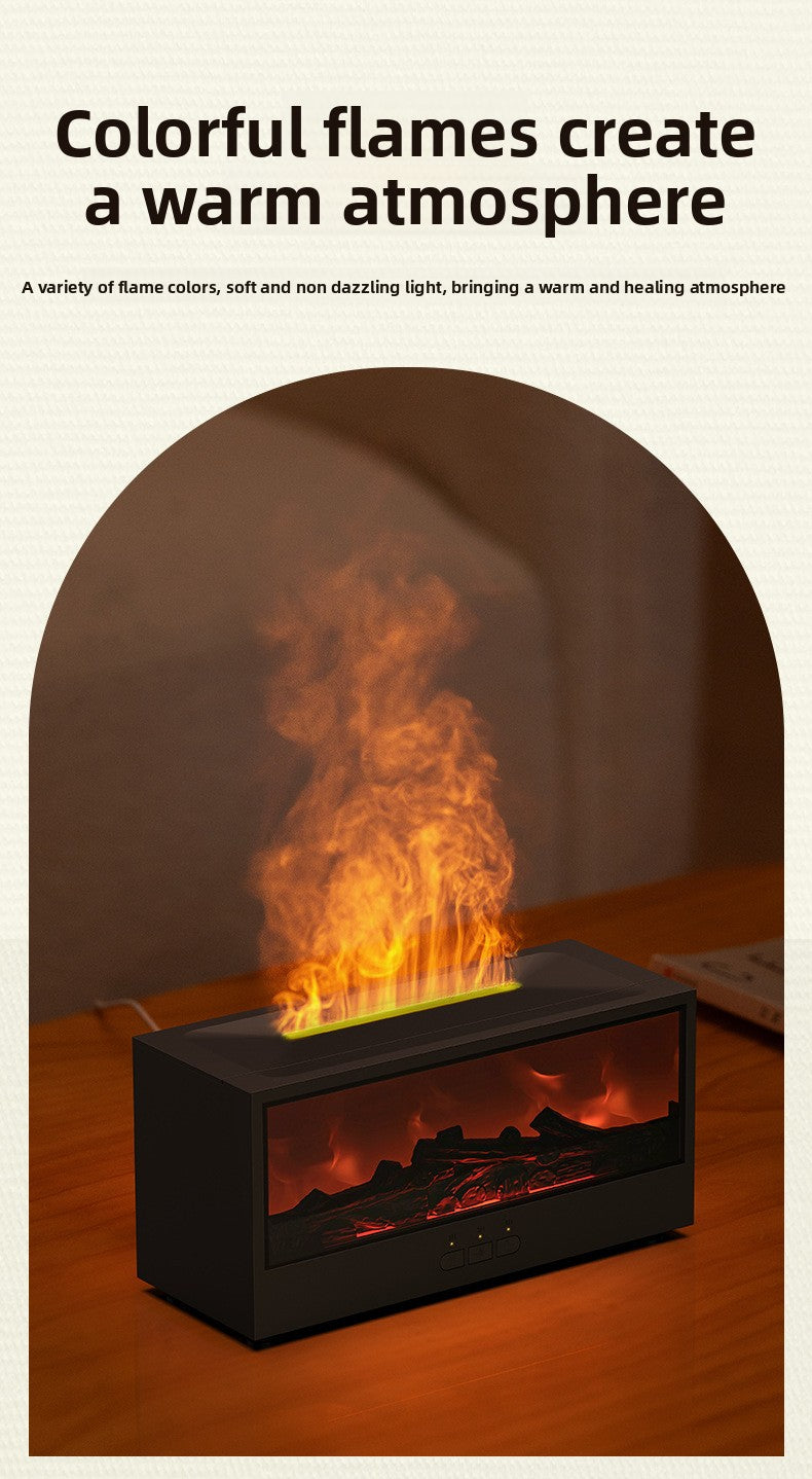 New Retro Fireplace Aromatherapy Machine Colorful Timer Remote Control Simulated 3D Flame Ultrasonic Essential Oil Fragrance Machine