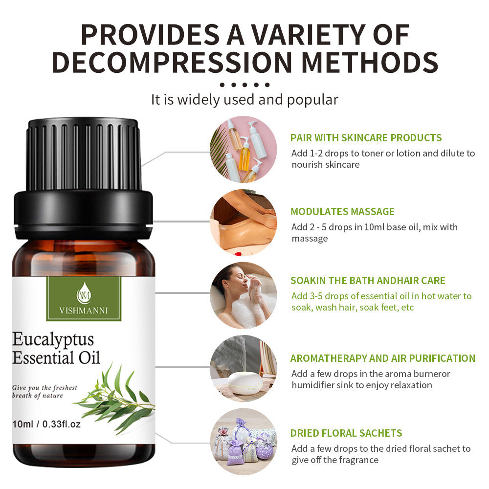 100% Pure Essential Oils Set Aromatherapy for Home Diffuser Natural Plant Extracts Long Lasting Fresh Air Water Soluble Aromatherapy Kit