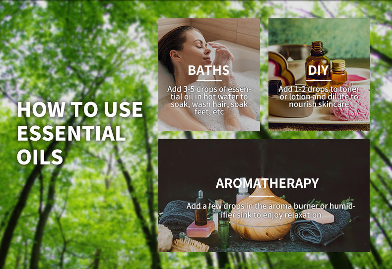 100% Pure Essential Oils Set Aromatherapy for Home Diffuser Natural Plant Extracts Long Lasting Fresh Air Water Soluble Aromatherapy Kit