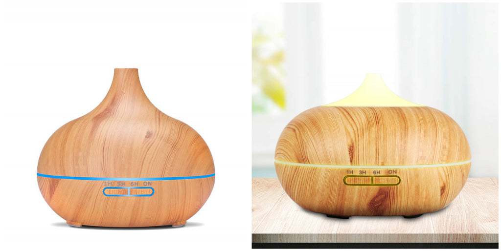 2024 Ultrasonic Large White Aromatherapy Diffuser Wood Grain Household Large Capacity 500ml Humidifier Bedroom Essential Oil Diffuser