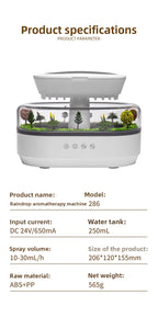 Cross-Border New Micro Landscape Aromatherapy Machine Household Ultrasonic Colorful Gradient Atmosphere Light White Noise Raindrop Fragrance Machine