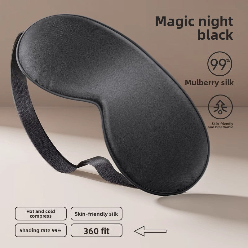 Silk Eye Mask Mulberry Silk Nap Double-Sided Light Blocking Eye Mask Sleep Lightproof Non-Pressing Eye Mask