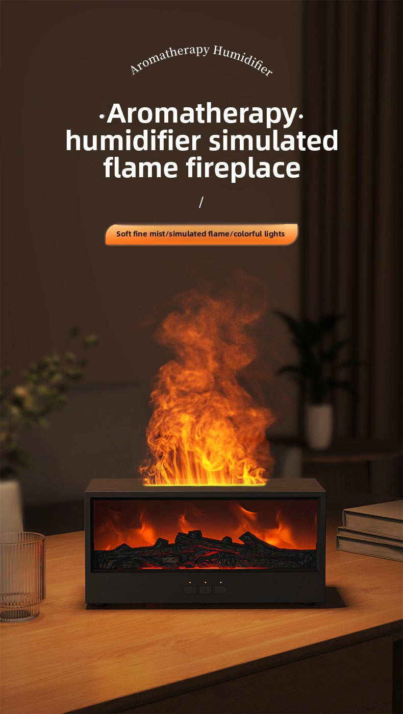 New Retro Fireplace Aromatherapy Machine Colorful Timer Remote Control Simulated 3D Flame Ultrasonic Essential Oil Fragrance Machine