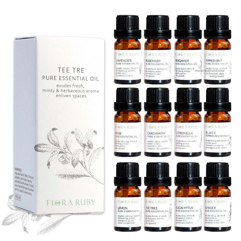 Cross-Border Plant Single Aromatherapy Essential Oil 10ml Lavender Rose Lemon Rosemary Bergamot Black Pepper Essential Oil