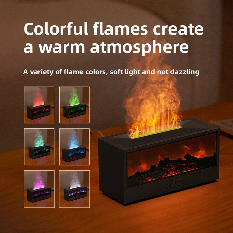New Retro Fireplace Aromatherapy Machine Colorful Timer Remote Control Simulated 3D Flame Ultrasonic Essential Oil Fragrance Machine