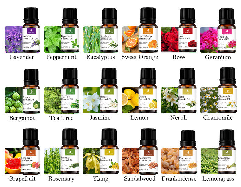 100% Pure Essential Oils Set Aromatherapy for Home Diffuser Natural Plant Extracts Long Lasting Fresh Air Water Soluble Aromatherapy Kit